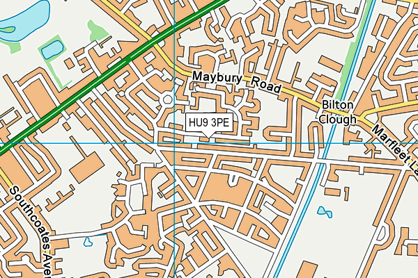 HU9 3PE map - OS VectorMap District (Ordnance Survey)