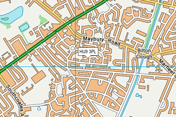 HU9 3PL map - OS VectorMap District (Ordnance Survey)