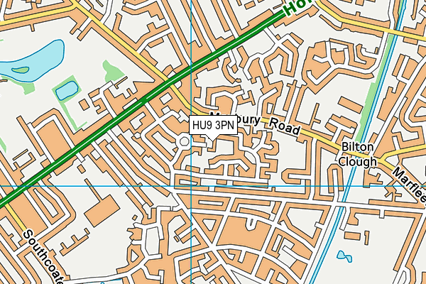 HU9 3PN map - OS VectorMap District (Ordnance Survey)