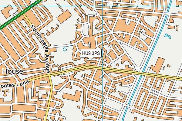 HU9 3PS map - OS VectorMap District (Ordnance Survey)