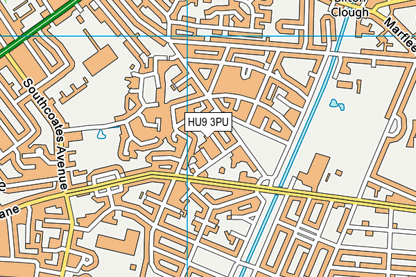 HU9 3PU map - OS VectorMap District (Ordnance Survey)