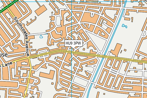 HU9 3PW map - OS VectorMap District (Ordnance Survey)