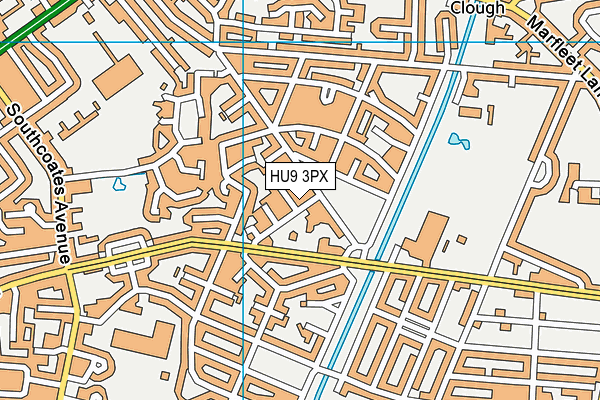 HU9 3PX map - OS VectorMap District (Ordnance Survey)