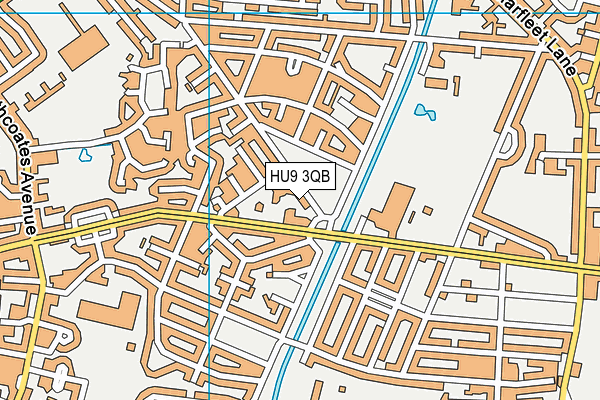 HU9 3QB map - OS VectorMap District (Ordnance Survey)