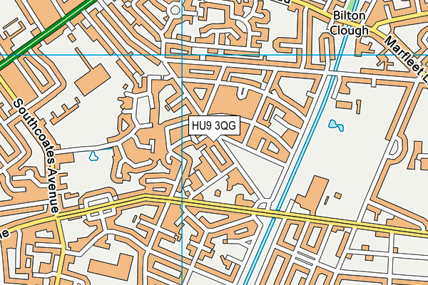 HU9 3QG map - OS VectorMap District (Ordnance Survey)