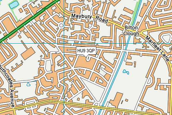 HU9 3QP map - OS VectorMap District (Ordnance Survey)