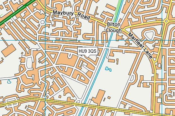 HU9 3QS map - OS VectorMap District (Ordnance Survey)