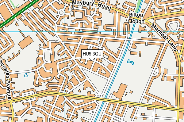 HU9 3QU map - OS VectorMap District (Ordnance Survey)