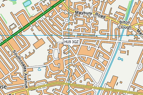 HU9 3QZ map - OS VectorMap District (Ordnance Survey)