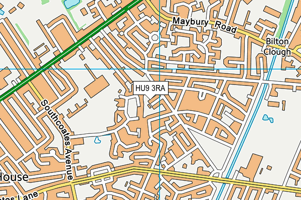 HU9 3RA map - OS VectorMap District (Ordnance Survey)