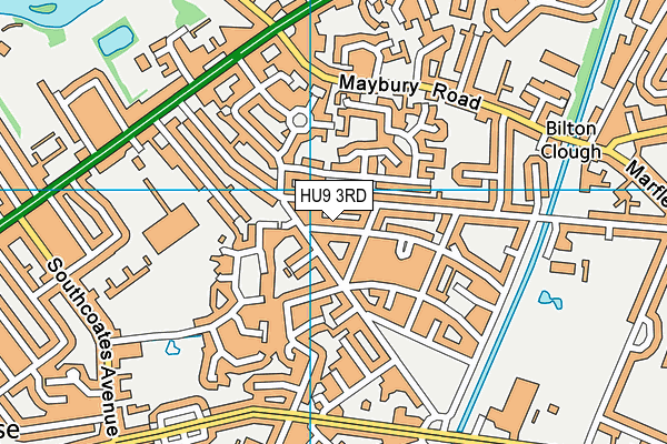 HU9 3RD map - OS VectorMap District (Ordnance Survey)