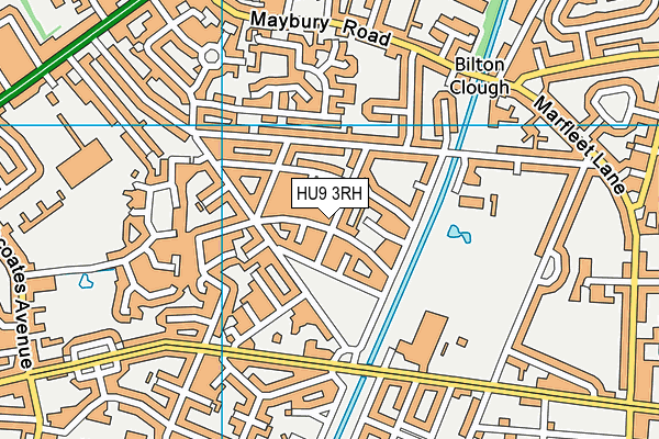 HU9 3RH map - OS VectorMap District (Ordnance Survey)