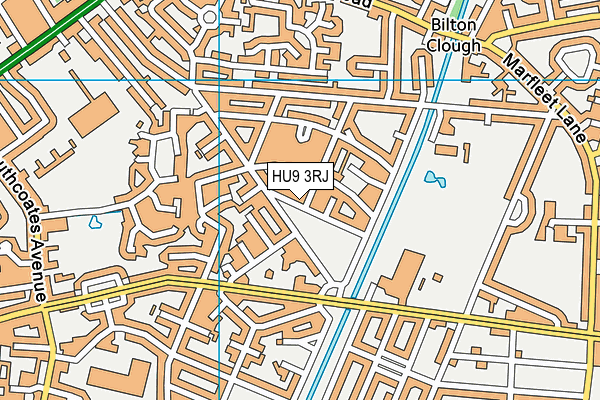 HU9 3RJ map - OS VectorMap District (Ordnance Survey)