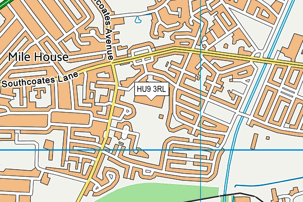 HU9 3RL map - OS VectorMap District (Ordnance Survey)