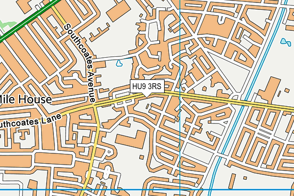 HU9 3RS map - OS VectorMap District (Ordnance Survey)