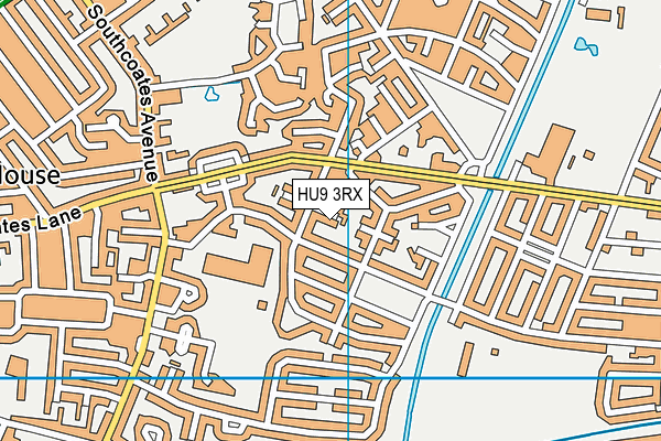 HU9 3RX map - OS VectorMap District (Ordnance Survey)