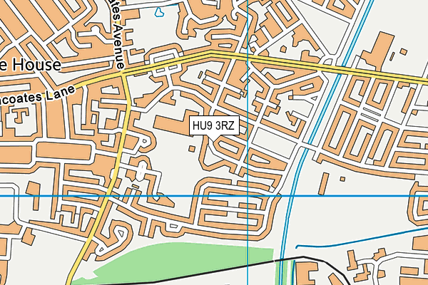 HU9 3RZ map - OS VectorMap District (Ordnance Survey)