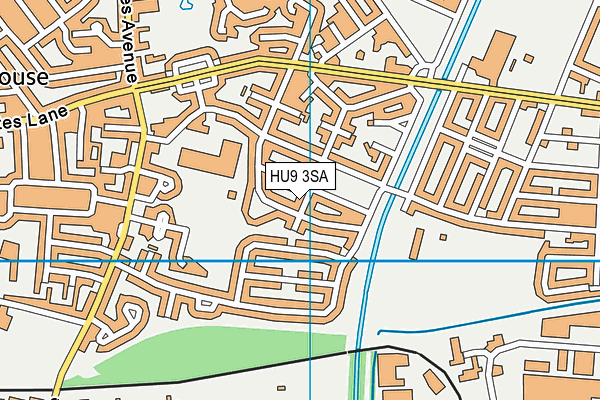 HU9 3SA map - OS VectorMap District (Ordnance Survey)