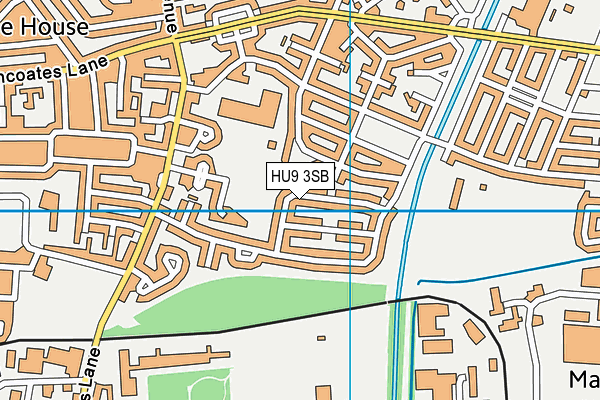 HU9 3SB map - OS VectorMap District (Ordnance Survey)