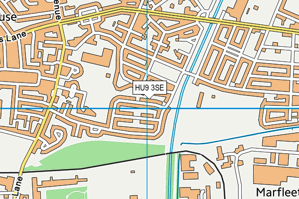 HU9 3SE map - OS VectorMap District (Ordnance Survey)