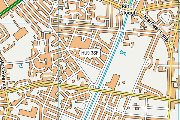 HU9 3SF map - OS VectorMap District (Ordnance Survey)