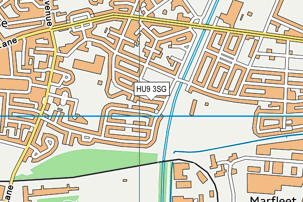 HU9 3SG map - OS VectorMap District (Ordnance Survey)