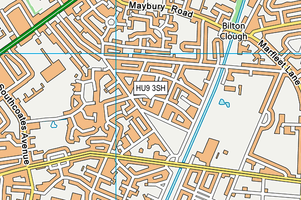 HU9 3SH map - OS VectorMap District (Ordnance Survey)