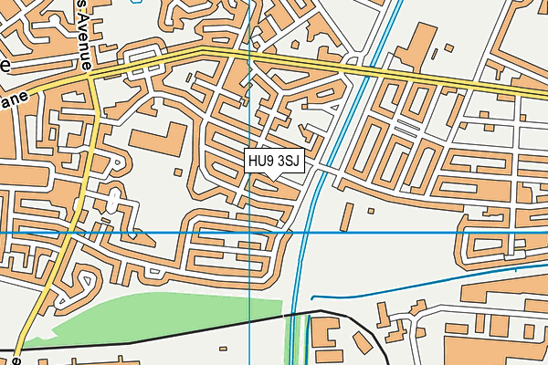 HU9 3SJ map - OS VectorMap District (Ordnance Survey)