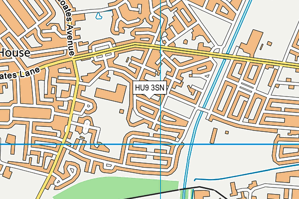 HU9 3SN map - OS VectorMap District (Ordnance Survey)