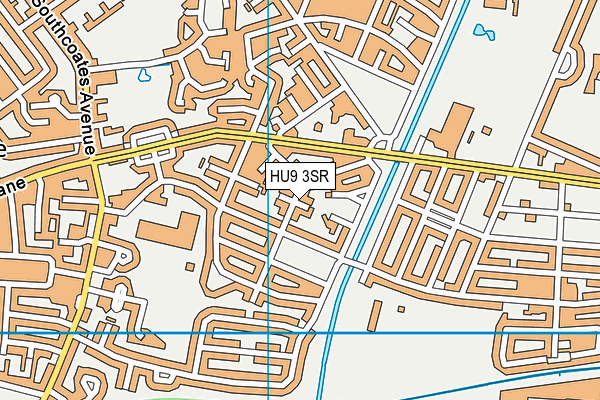 HU9 3SR map - OS VectorMap District (Ordnance Survey)