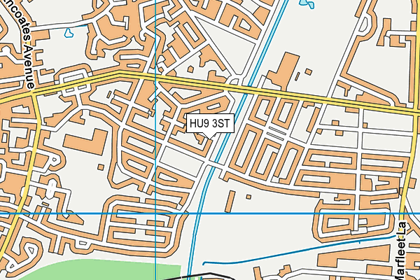 HU9 3ST map - OS VectorMap District (Ordnance Survey)