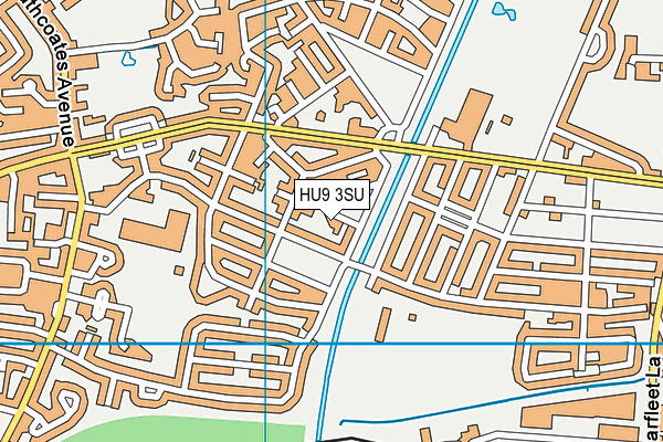 HU9 3SU map - OS VectorMap District (Ordnance Survey)