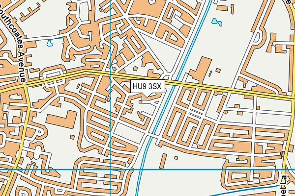 HU9 3SX map - OS VectorMap District (Ordnance Survey)