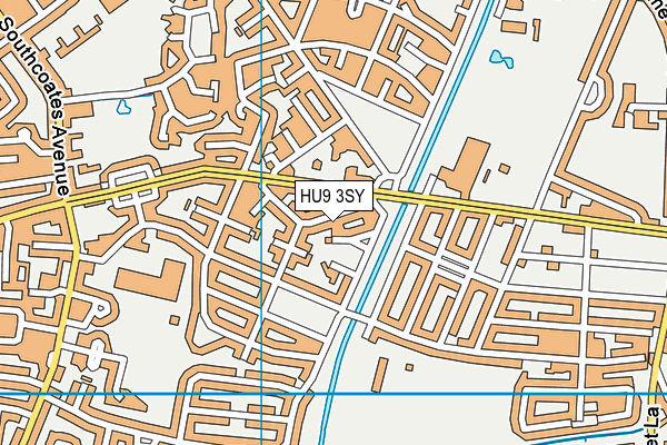 HU9 3SY map - OS VectorMap District (Ordnance Survey)