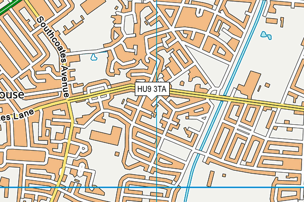 HU9 3TA map - OS VectorMap District (Ordnance Survey)