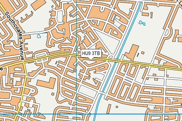 HU9 3TB map - OS VectorMap District (Ordnance Survey)