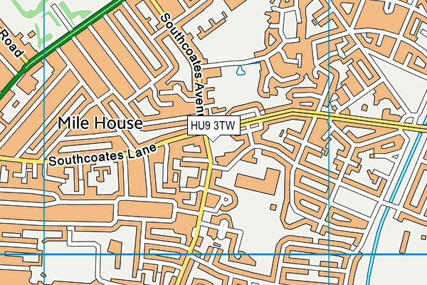 HU9 3TW map - OS VectorMap District (Ordnance Survey)