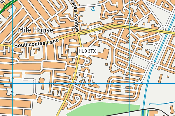 HU9 3TX map - OS VectorMap District (Ordnance Survey)