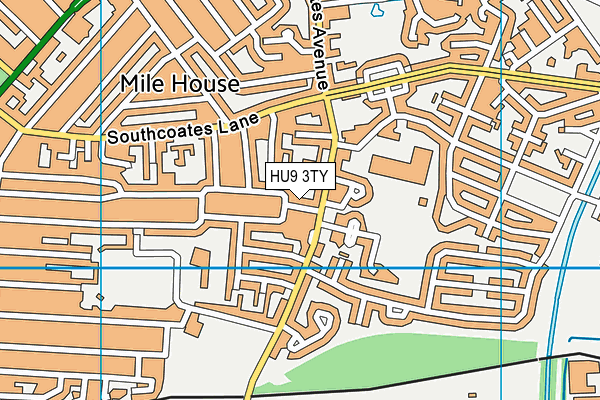 HU9 3TY map - OS VectorMap District (Ordnance Survey)
