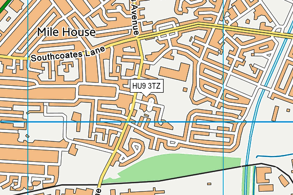 HU9 3TZ map - OS VectorMap District (Ordnance Survey)