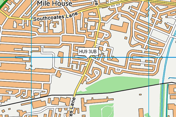 HU9 3UB map - OS VectorMap District (Ordnance Survey)