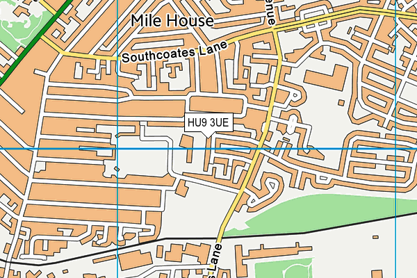 HU9 3UE map - OS VectorMap District (Ordnance Survey)