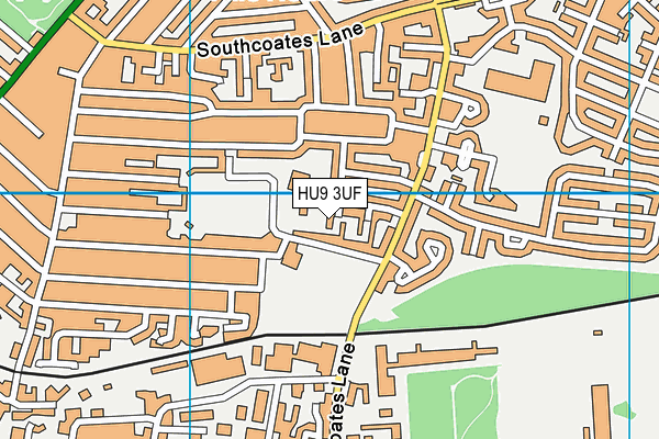 HU9 3UF map - OS VectorMap District (Ordnance Survey)