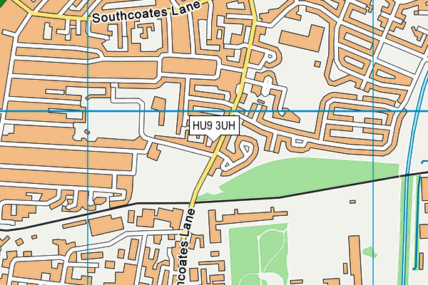 HU9 3UH map - OS VectorMap District (Ordnance Survey)