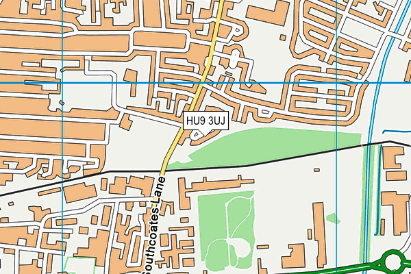 HU9 3UJ map - OS VectorMap District (Ordnance Survey)
