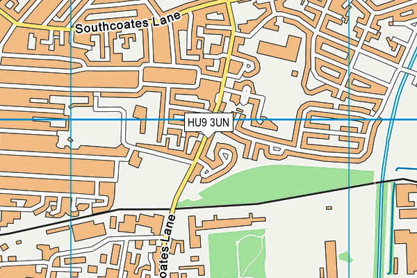 HU9 3UN map - OS VectorMap District (Ordnance Survey)