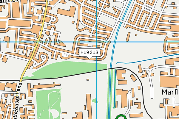 HU9 3US map - OS VectorMap District (Ordnance Survey)