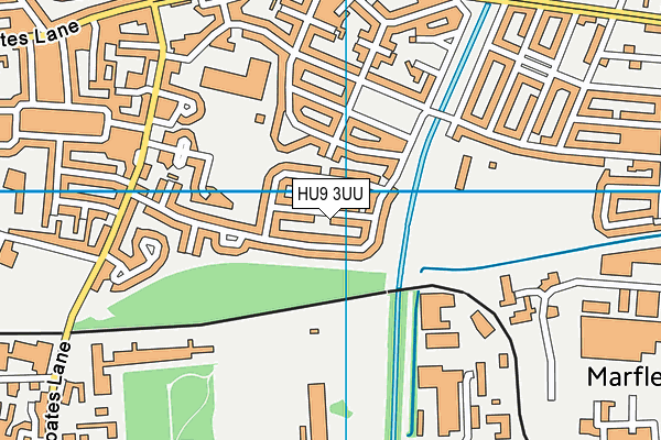 HU9 3UU map - OS VectorMap District (Ordnance Survey)