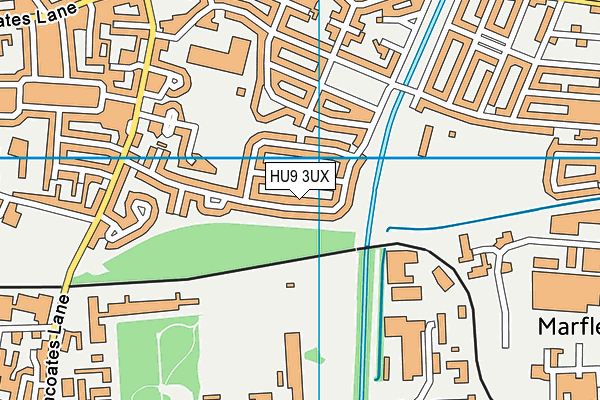 HU9 3UX map - OS VectorMap District (Ordnance Survey)