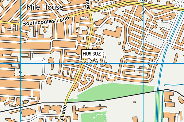 HU9 3UZ map - OS VectorMap District (Ordnance Survey)